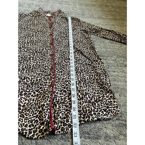 Women’s Charter Club Pajama Top Leopard Print Size M Q8 - Picture 2 of 7